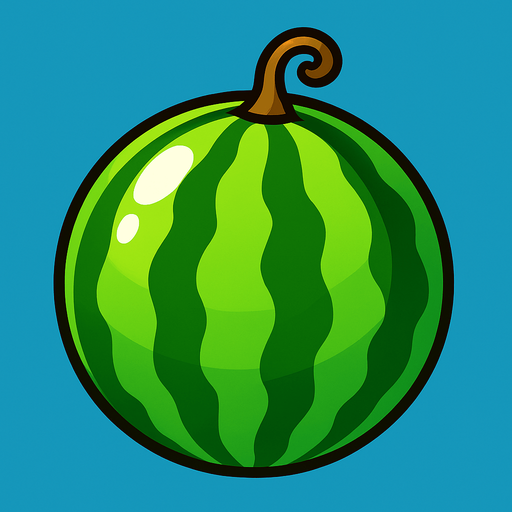 Shiney melon vector.
In-Game asset.  2d.  High contrast.  No shadows