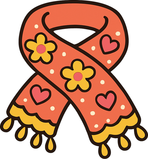 cute design scarf top view..
In-Game asset.  2d.  High contrast.  No shadows