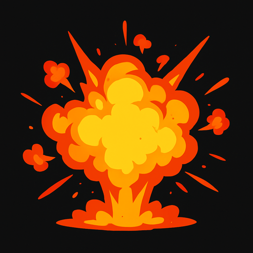 Explosion.
In-Game asset.  2d.  High contrast.  No shadows