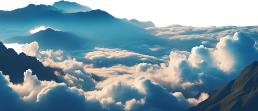 above the clouds in a blue sky