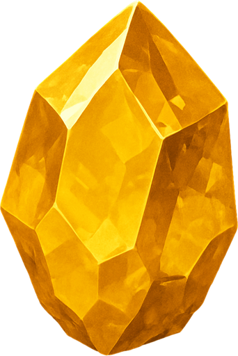 a yellow gem found from the caves of colorado make it realistic.
In-Game asset.  2d.  High contrast.  No shadows