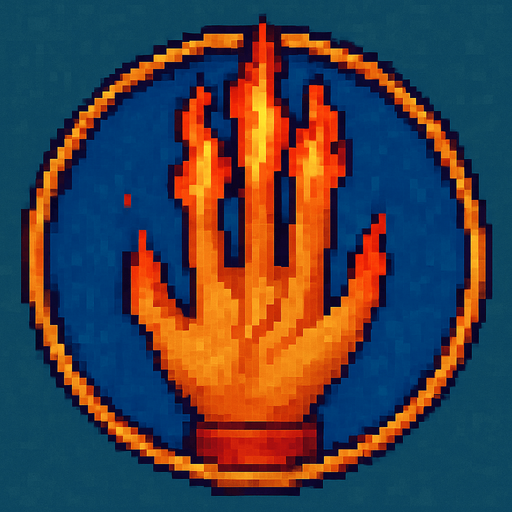 A hand with its fingers symbolizing fire