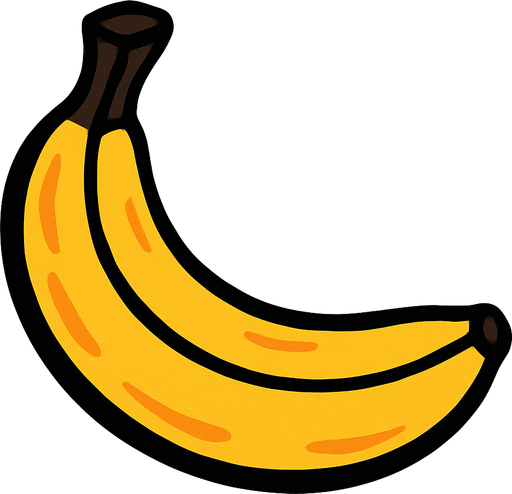 Muz meyvesi.
In-Game asset.  2d.  High contrast.  No shadows