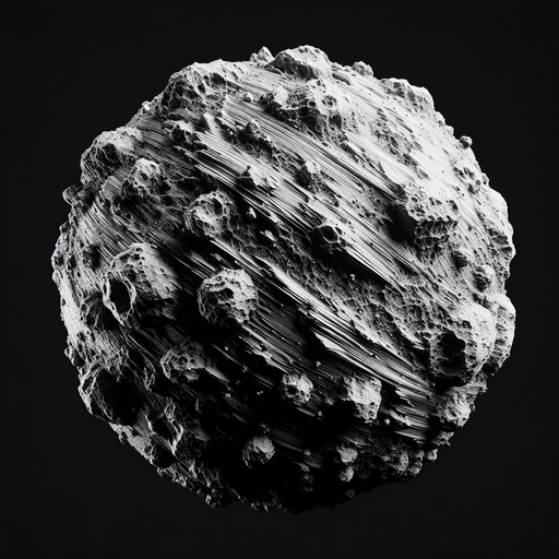 Meteor, highly detailed Single Game Texture. In-Game asset. 2d. Blank background. High contrast. No shadows.