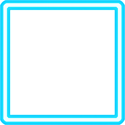 Una barra neon de forma cuadrada.
In-Game asset.  2d.  High contrast.  No shadows
