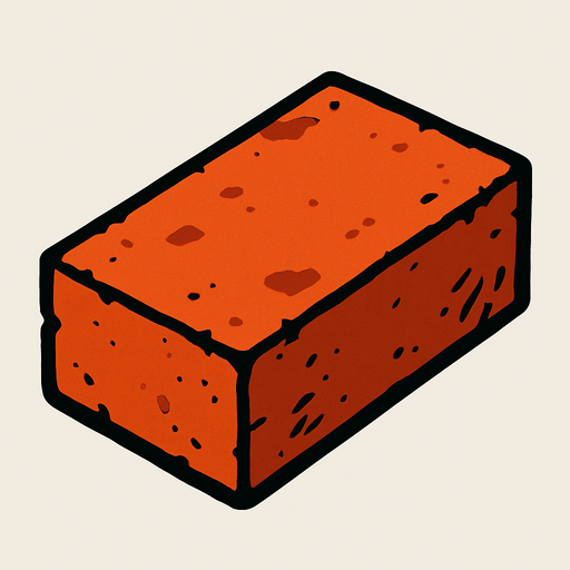 a brick.
In-Game asset.  2d.  High contrast.  No shadows