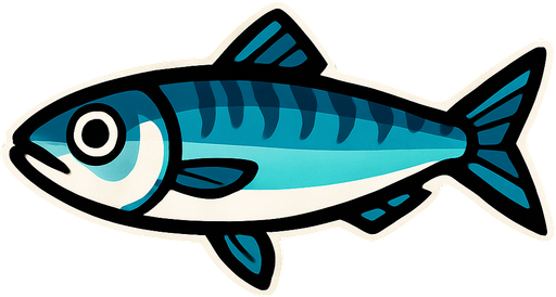sardine.
In-Game asset.  2d.  High contrast.  No shadows