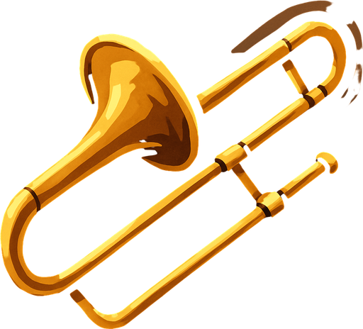 make a 2d trambone image.
In-Game asset.  2d.  High contrast