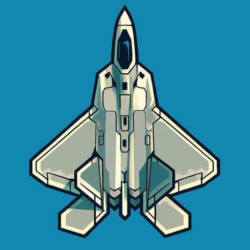 F-22 upp ifrån.
In-Game asset.  2d.  High contrast.  No shadows