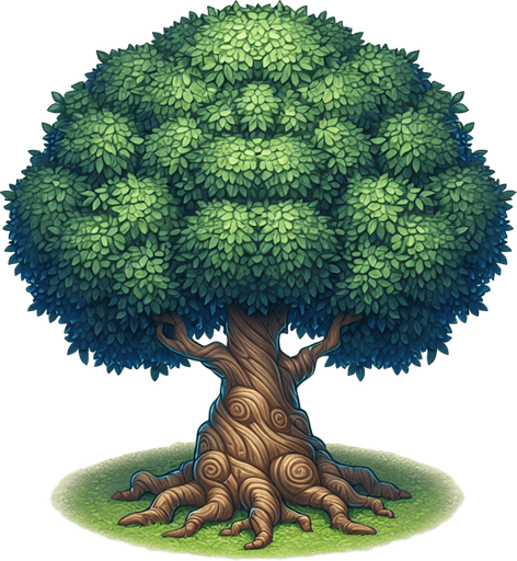 Tree.
Single Game Texture.  In-Game asset.  2d.  Blank background.  No shadows