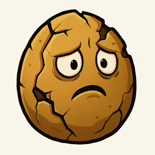 wallnutDamaged del videojuego de plantas vs zombies.
In-Game asset.  2d.  No shadows