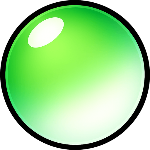 Green and white gradient orb.
In-Game asset.  2d.  High contrast.  No shadows
