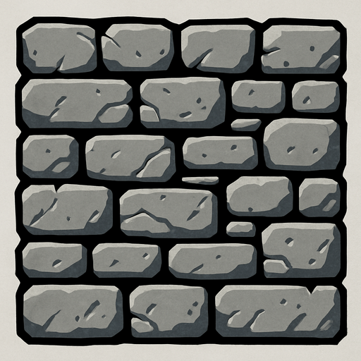 Taş duvar.
In-Game asset.  2d.  High contrast.  No shadows