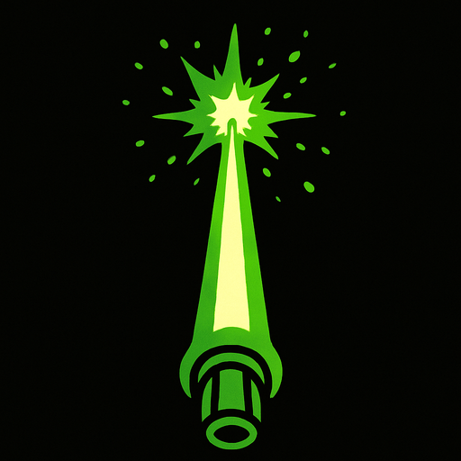 Ataque verde de Star wars mirada desde arriba llendo para adelante.
In-Game asset.  2d.  High contrast.  No shadows