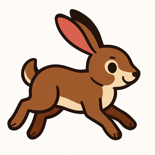 A cute hare running on 4 paws.
In-Game asset.  2d.  High contrast.  No shadows