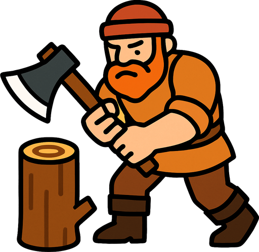 Oduncu.
In-Game asset.  2d.  High contrast.  No shadows