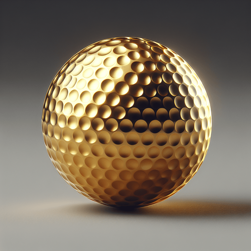 Balle de golf en or.
Single Game Texture. In-Game asset. 2d. Blank background. High contrast. No shadows.