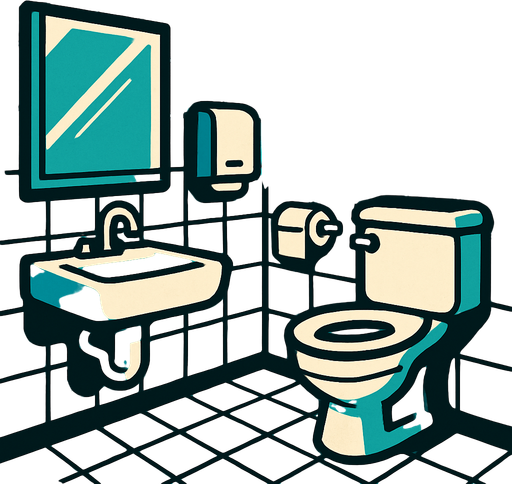 arka plan oluştur tovalet olsun.
In-Game asset.  2d.  High contrast.  No shadows