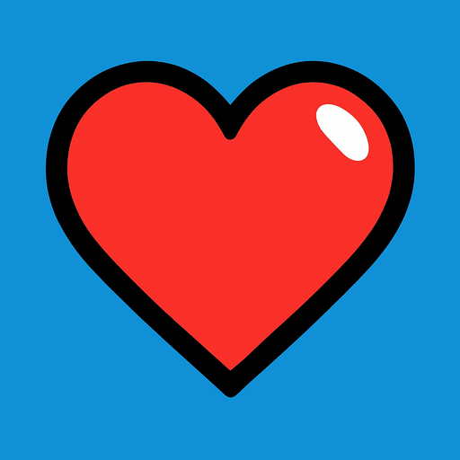 cartoony heart for game hud.
In-Game asset.  2d.  High contrast.  No shadows