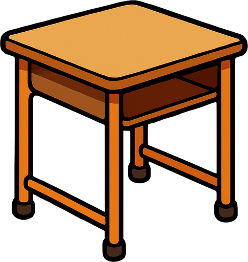 Un solo pupitre.
In-Game asset.  2d.  High contrast.  No shadows