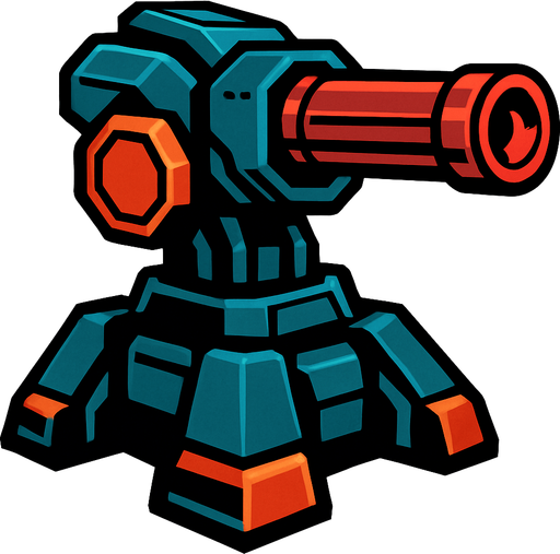 Laserturret.
In-Game asset.  2d.  High contrast.  No shadows