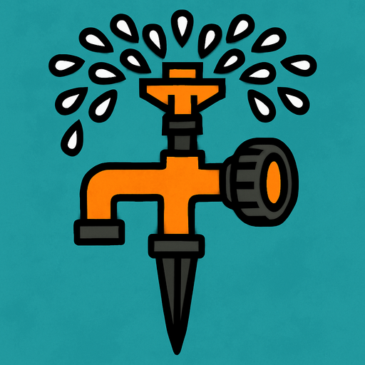sprinkler.
In-Game asset.  2d.  High contrast.  No shadows