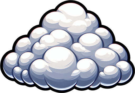 a puffy white cloud
Single Game Texture. In-Game asset. 2d. Blank background. High contrast. No shadows.