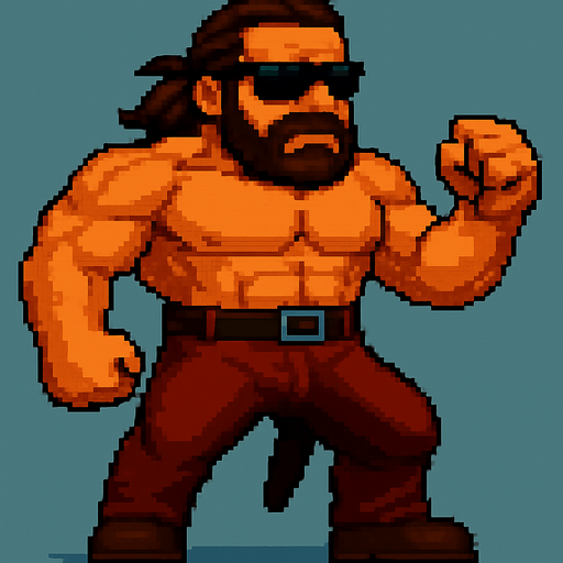 tüm vücudunun ayaklarına kadar gözükebileceği açıdan daha uzaktan çekilmiş kafasının üstünün ve saçlarının belli olduğu halini yarat, ayrıca "the silhouette of the very big gun that the man hides in his pants creates a big bump towards to ground with the tension of the pants" belli olsun