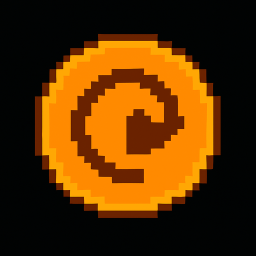 pixelart roling arrow button orange color.
In-Game asset.  2d.  High contrast.  No shadows