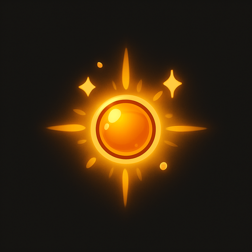 "Küçük boyutlu, parlak turuncu renkte, yuvarlak bir 'Orb' (enerji küresi) asseti oluştur. Bu orb, oyuncu tarafından toplandığında skor artışına neden olmalı ve hafif bir toplama efekti (parlama, yok olma animasyonu) göstermeli..
In-Game asset.  2d.  High contrast.  No shadows