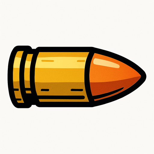 bullet.
In-Game asset.  2d.  High contrast.  No shadows
