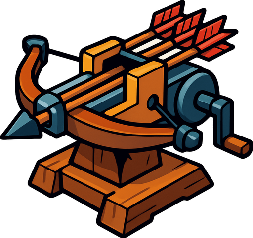מכונה שיורה חצים.
In-Game asset.  2d.  High contrast.  No shadows