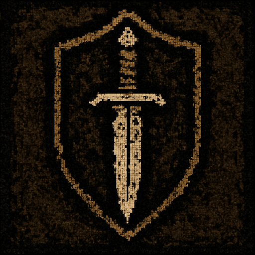 Suikastçı bıçağı logosu Dark souls style 2d pixel art.
In-Game asset.  2d.  High contrast.  No shadows
