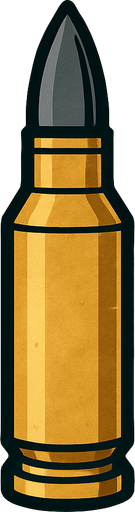 Modern çağ dönemi cephane mermisi.
In-Game asset.  2d.  High contrast.  No shadows