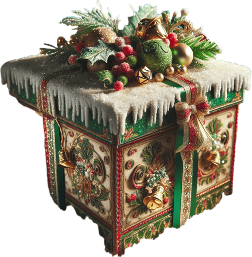gift package with christmas decor