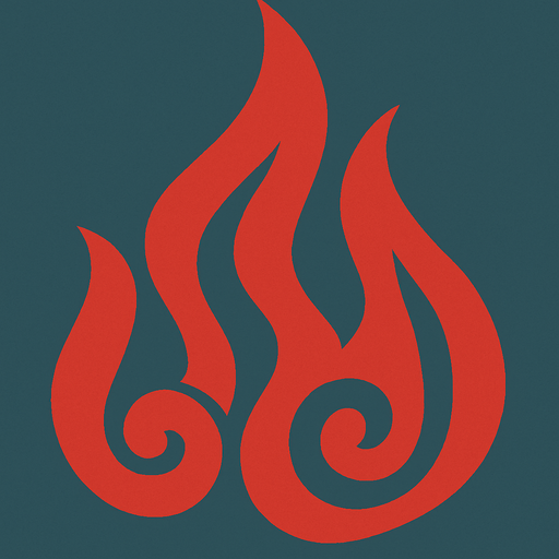Símbolo del fuego color rojo
