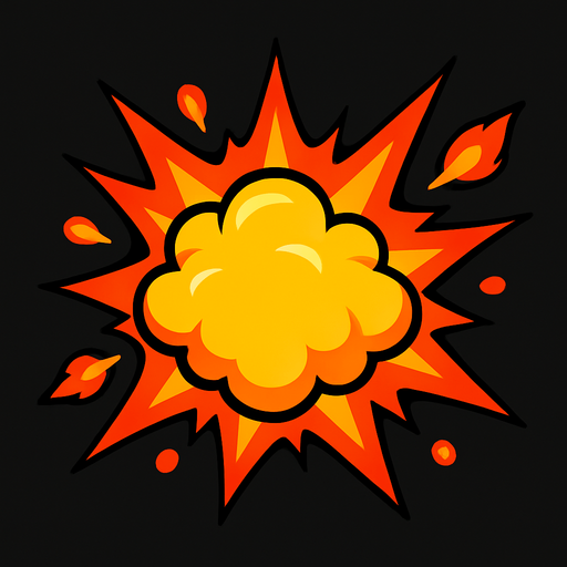 Explosion!.
In-Game asset.  2d.  High contrast.  No shadows