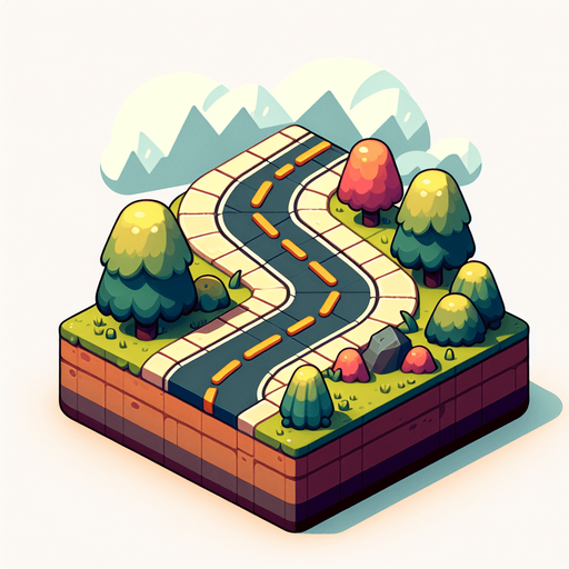 Road.
Single Game Texture. In-Game asset. 2d. Blank background. High contrast. No shadows.