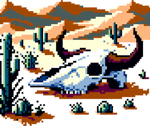desert buffalo skull.
video game sprite