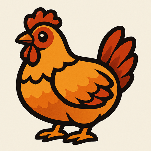 Chicken.
In-Game asset.  2d.  High contrast.  No shadows