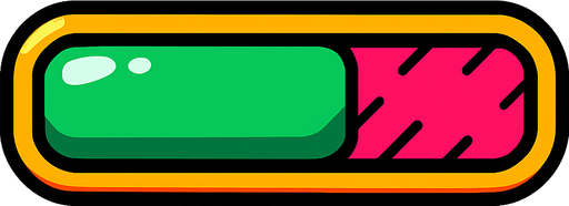 Barra de vida llamativa
In-Game asset.  2d.  High contrast.  No shadows