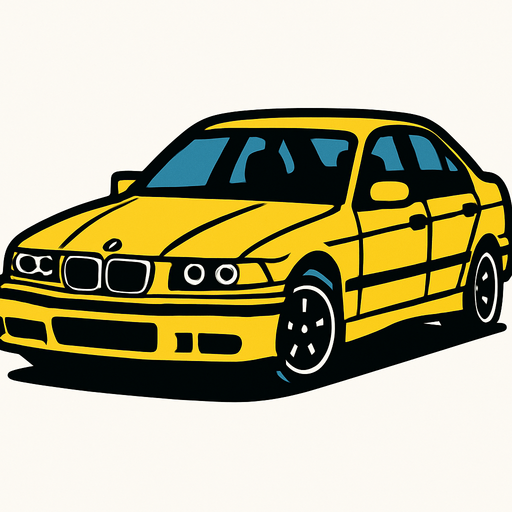 car like a bmw.
In-Game asset.  2d.  High contrast.  No shadows