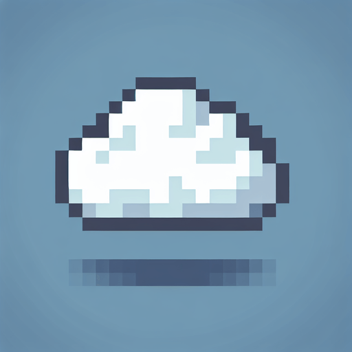 8-bit cloud.
Single Game Texture. In-Game asset. 2d. Blank background. High contrast. No shadows.