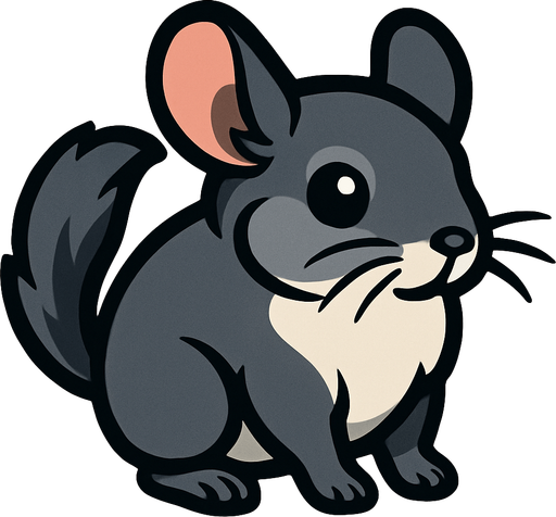 Chinchilla.
In-Game asset.  2d.  High contrast.  No shadows