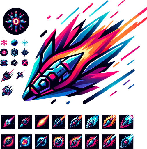 Space ship plasma bullet.
Single Game Texture.  In-Game asset.  2d.  Blank background.  High contrast.  No shadows