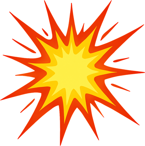 Yıldız patlama parlak.
In-Game asset.  2d.  High contrast.  No shadows
