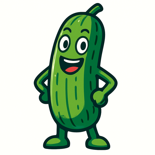 cucumber human.
In-Game asset.  2d.  High contrast.  No shadows