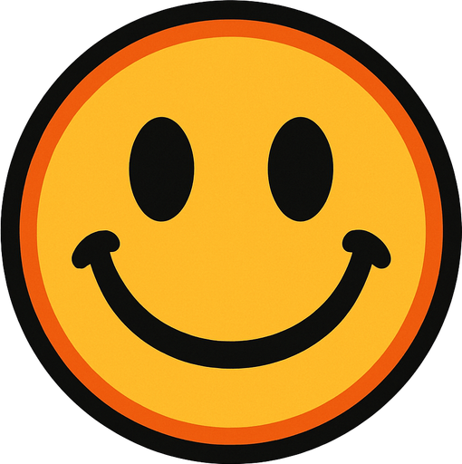 happy face.
In-Game asset.  2d.  High contrast.  No shadows. happy face