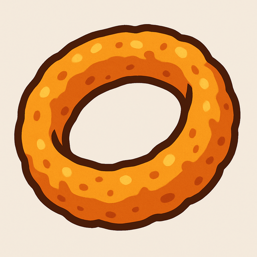 onion ring.
In-Game asset.  2d.  High contrast.  No shadows