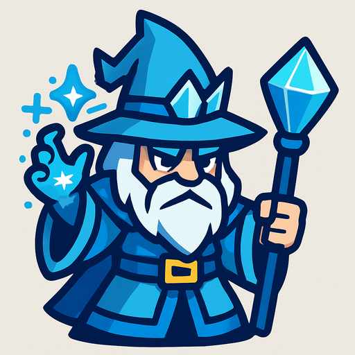 2d in game asset ice wizard.
In-Game asset.  2d.  High contrast.  No shadows